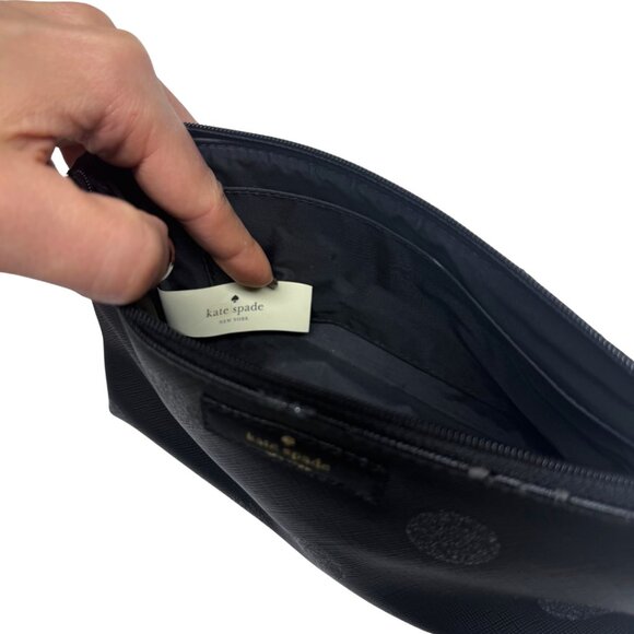 Kate Spade Little Shiloh Haven Lane Black Glitter Dot Cosmetic Pouch – GUC - Picture 4 of 8